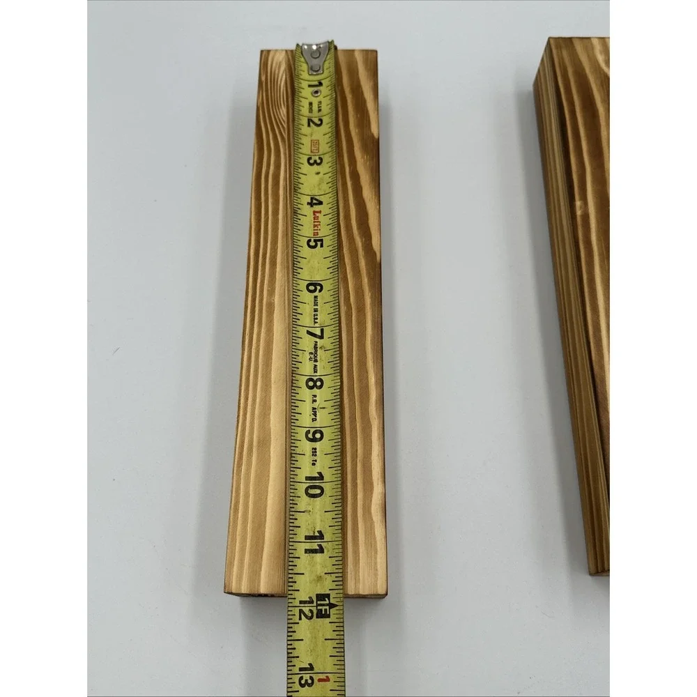 Set of 2‎ Wood Wall Planter Pocket Faux Greenery Dried Flowers Minimalist Pine